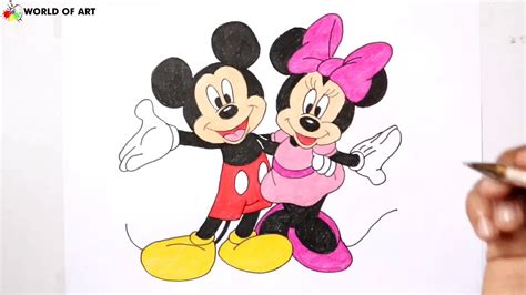 How To Draw Mickey Mouse And Minnie Mouse.Step by step(easy draw) YouTube