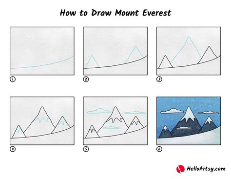 How To Draw Mount Everest Step by Step