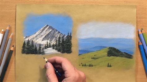 How To Draw Mountains With Colored Pencils Drawing Tutorial Easy