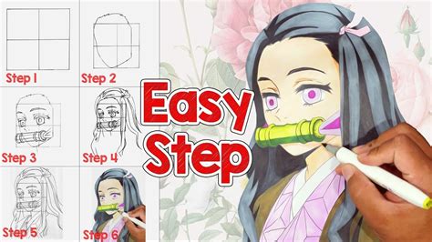 How To Draw Nezuko Kamado Demon Slayer Easy Step By Step Tutorial