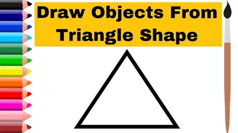 How To Draw Objects From Triangle Shape StepByStep Easy Drawing Learn