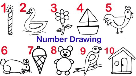 How To Draw Picture Using Number 3 Simple Drawing Drawing YouTube