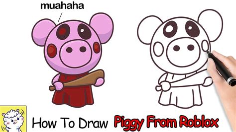 How To Draw Piggy Drawing Step by Step Easy Roblox Piggy