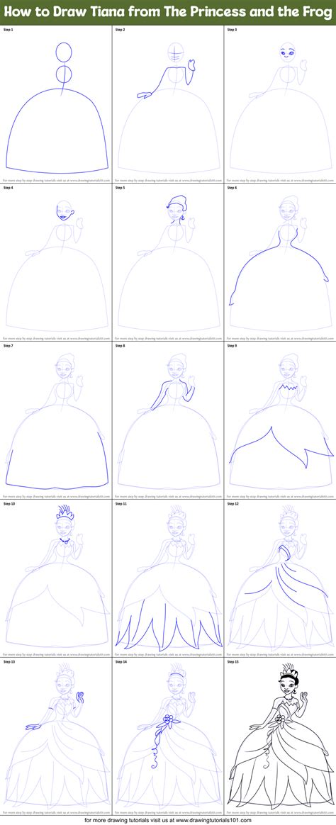 How To Draw Princess Tiana Step by Step