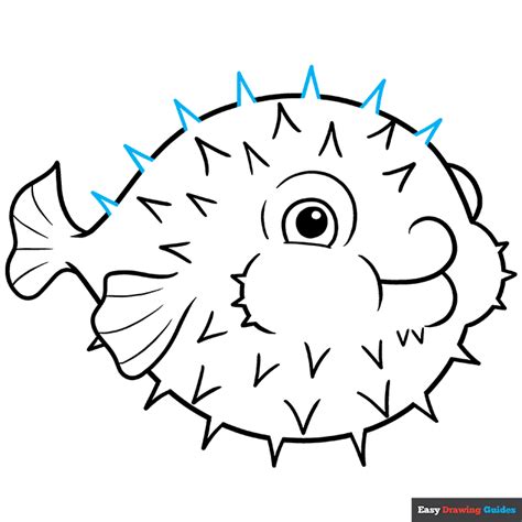 How To Draw Puffer Fish Easy Step By Step Drawing Tutorial