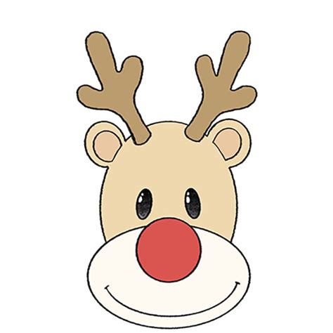 How To Draw Rudolph Face