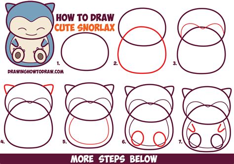 How To Draw Snorlax Step by Step Pokemon Drawing Easy