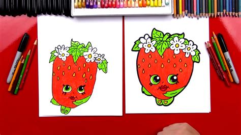 How To Draw Strawberry Kiss Shopkins - Art For Kids Hub