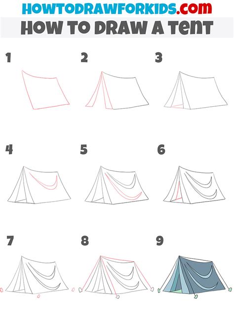 How To Draw Tent Step By Step at Drawing Tutorials