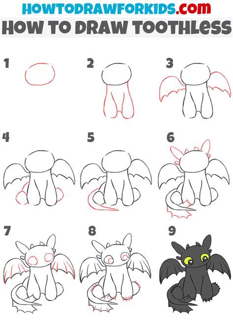How To Draw Toothless From How To Train Your Dragon Step By Step