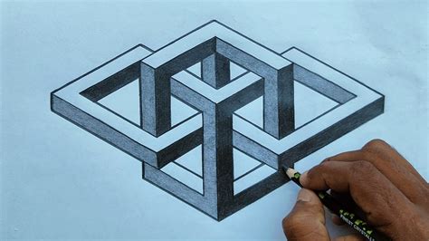How To Draw a Complex Impossible Shape !! Step By Step !! 3d Drawing