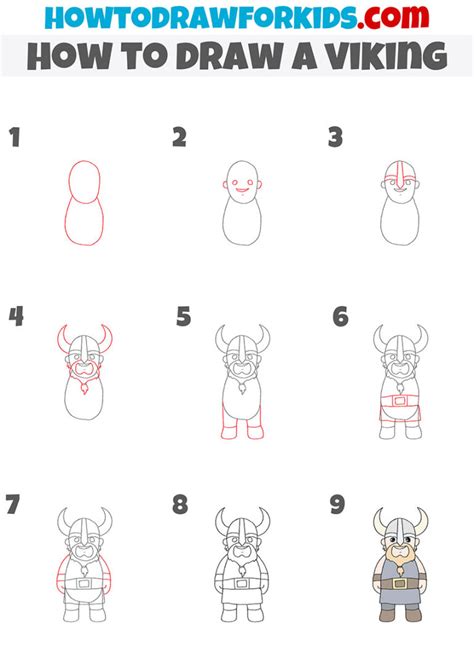 How To Draw a Viking . Easy To Follow Step By Step Tutorial Rajzok