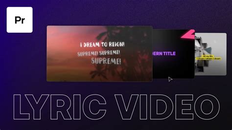 How To Easily Create A Lyric Video in Premiere Pro YouTube