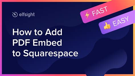 How To Embed PDF File in SQUARESPACE Website 2024 - YouTube