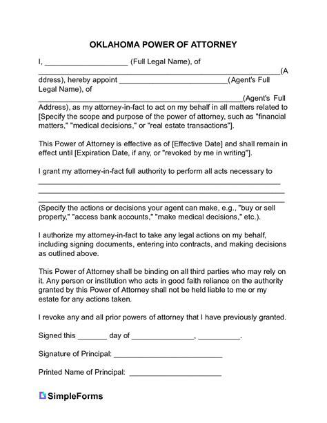 How To File A Durable Power Of Attorney In Oklahoma