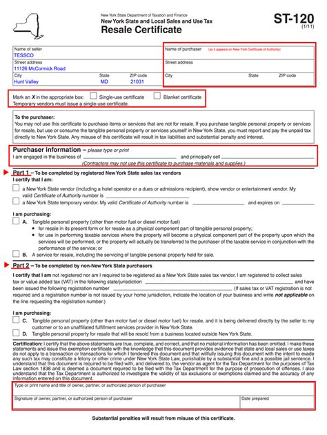 How To Fill Out St 120 Form
