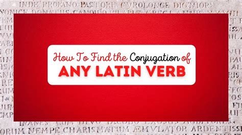 How To Find the Conjugation of Any Latin Verb