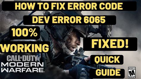 How To Fix COD Modern Warfare Dev Error 6065 PC NEW 2024!