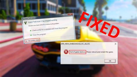How To Fix Gta V Out Of Game Memory Error Redux Mod 19 Youtube