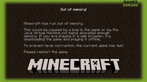 How To Fix Minecraft Run Out Of Memory Error Minecraft