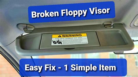 How To Fix Sun Visor - Broken Floppy - Binder Clip - YouTube