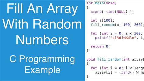 How To Generate Random Numbers In C Using Array
