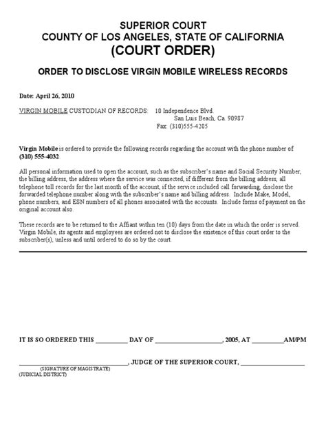 How To Get A Court Order To Release Information