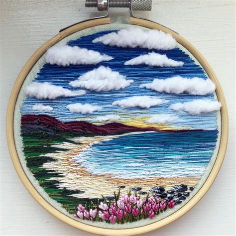 How To Hand Embroider Clouds In A Landscape?