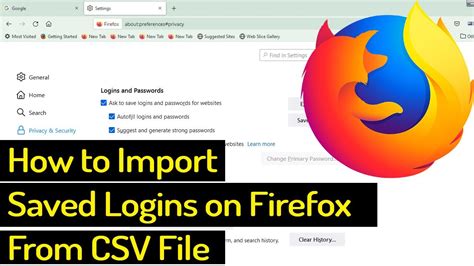 How To Import Login Passwords Into Firefox From A CSV File?