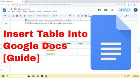 How To Insert A Table In Google Docs YouTube