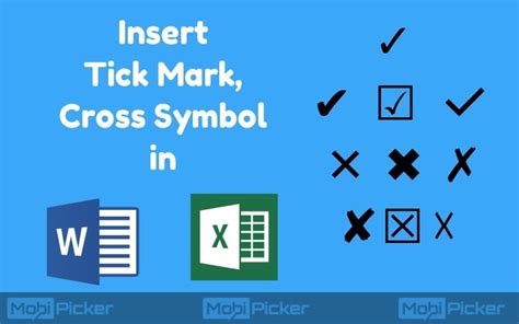 How To Insert A Tick Or A Cross Symbol In Microsoft Word And Excel