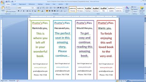 How To Make A 2 Sided Bookmark In Word double sided bookmark template