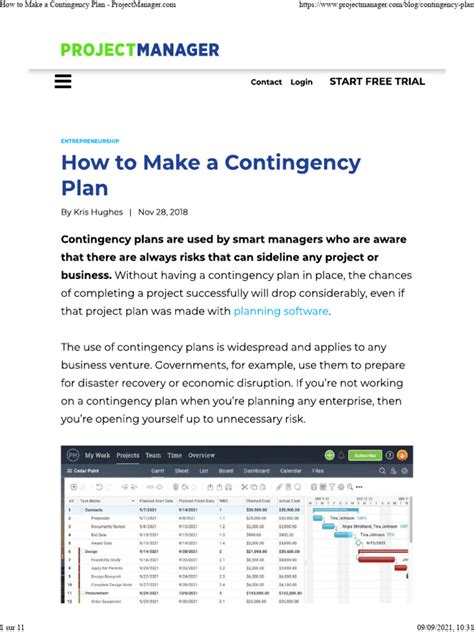 How To Make A Contingency Plan Projectmanager Com