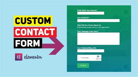 How To Make A Custom Contact Form In Elementor YouTube