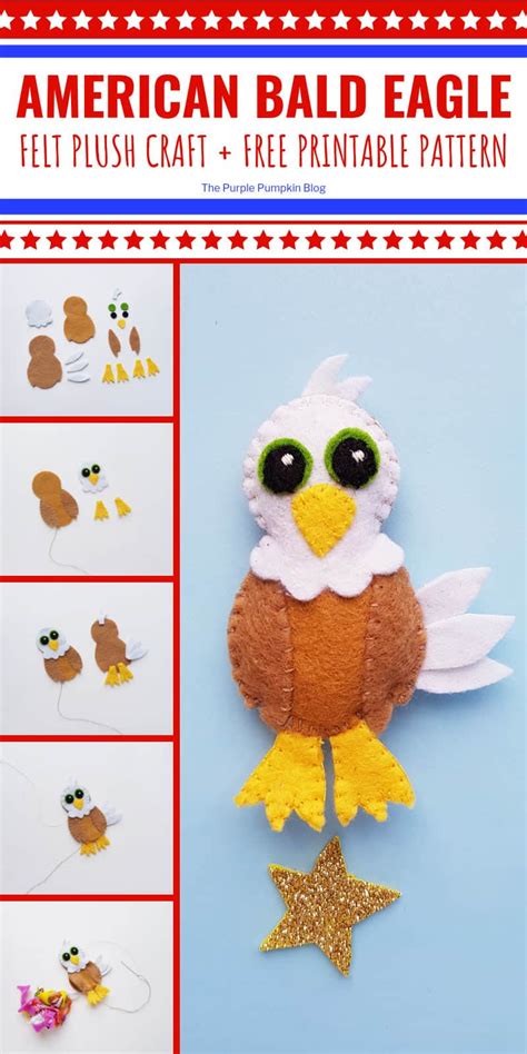 How To Make A Felt American Bald Eagle Plush For 4th Of July