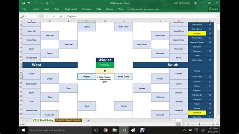 How To Make A March Madness Bracket In Excel