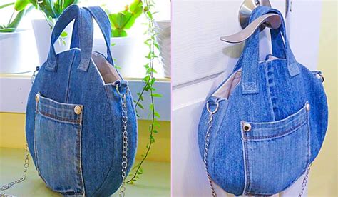 How To Make A Round Recycled Denim Bag - DIY Joy