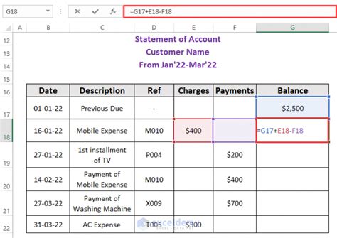 How To Make A Statement In Excel Excel Templates