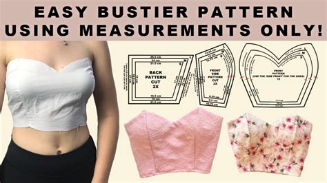 How To Make A Sweetheart Bustier Pattern With Measurements Patterns For S M L Youtube