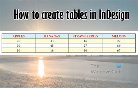 How To Make A Table Tent In Indesign