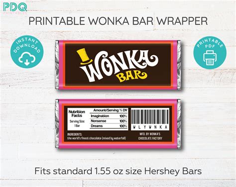 How To Make A Wonka Bar Wrapper Wonka Bar Wrapper Printable Free Free Printable