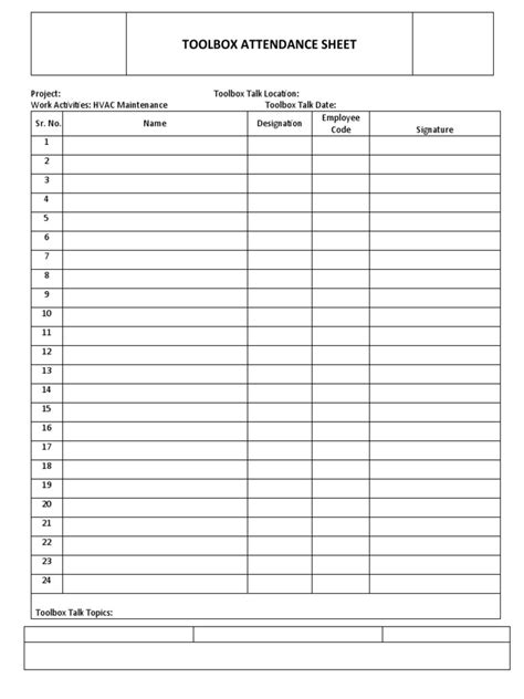 How To Make Attendance Sheet In Ms Excel Toolbox Talk Attendance