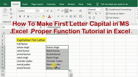How To Make First Letter Capital In Excel