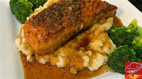 How To Make Honey Garlic Salmon And Roasted Garlic Mashed Potatoes ...