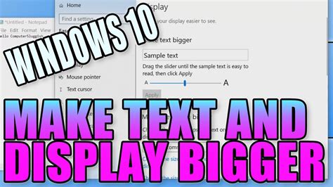 How To Make Text Bigger On Windows 10 YouTube