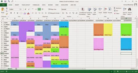 How To Make a Finals Study Schedule with Microsoft Excel Seeking the