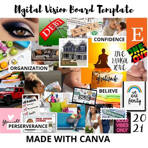 How To Make a Vision Board With Printable Canva PDF Template A Subtle