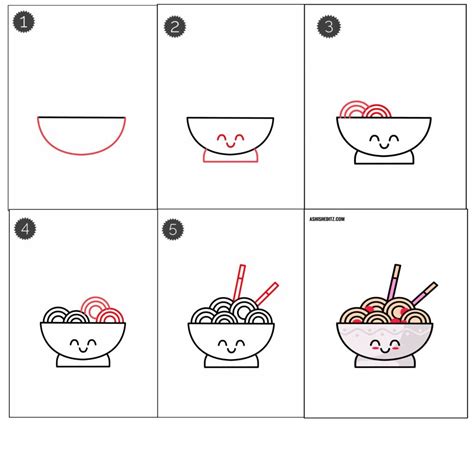 How To Noodle Drawing Easy Step Tutorial