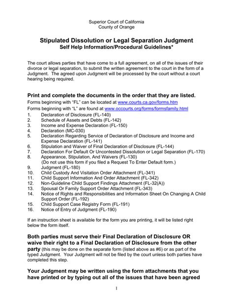 How To Obtain A Judgment Of Dissolution Legal Separation