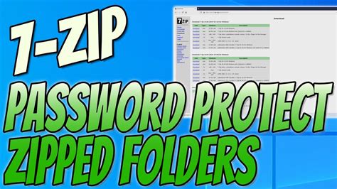 How To Password Protect A Zipped Folder Using 7-Zip Windows ... - YouTube